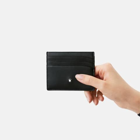 Porta carte in pelle Montblanc Meisterstück - 6 scomparti - nero - MB198324
